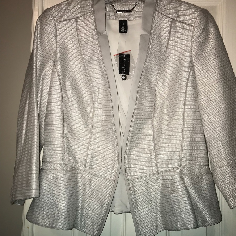 White/silver suit jacket